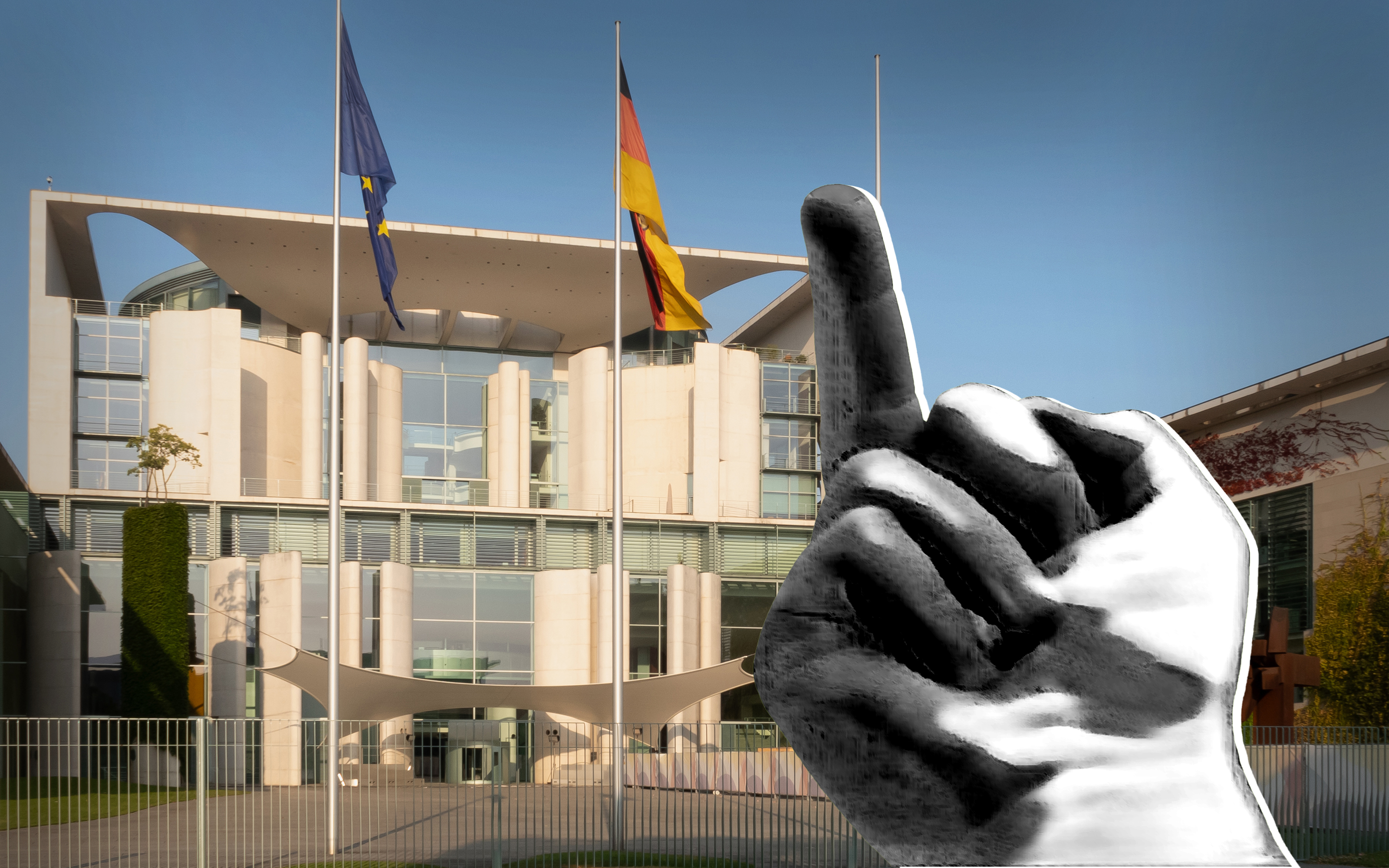 Stinkefinger in Richtung Kanzleramt