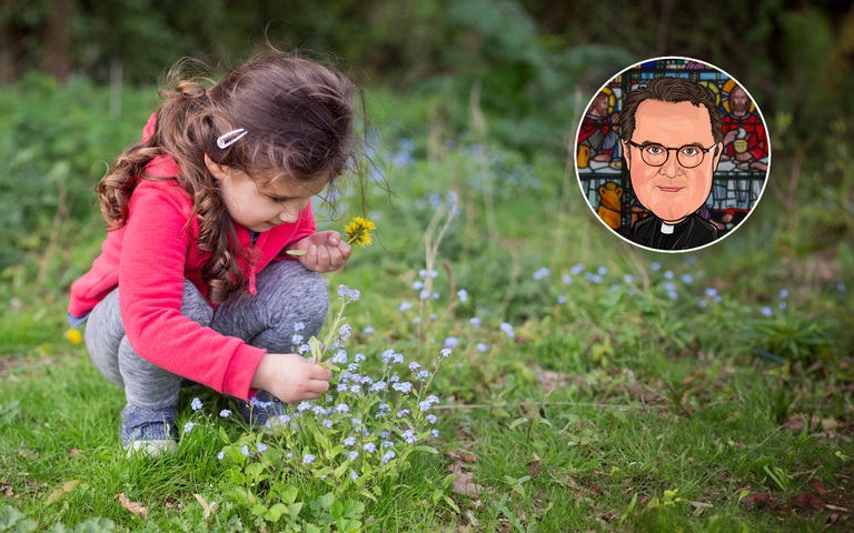 Mädchen sammelt Vergissmeinnicht: Der Herr vergisst uns nicht