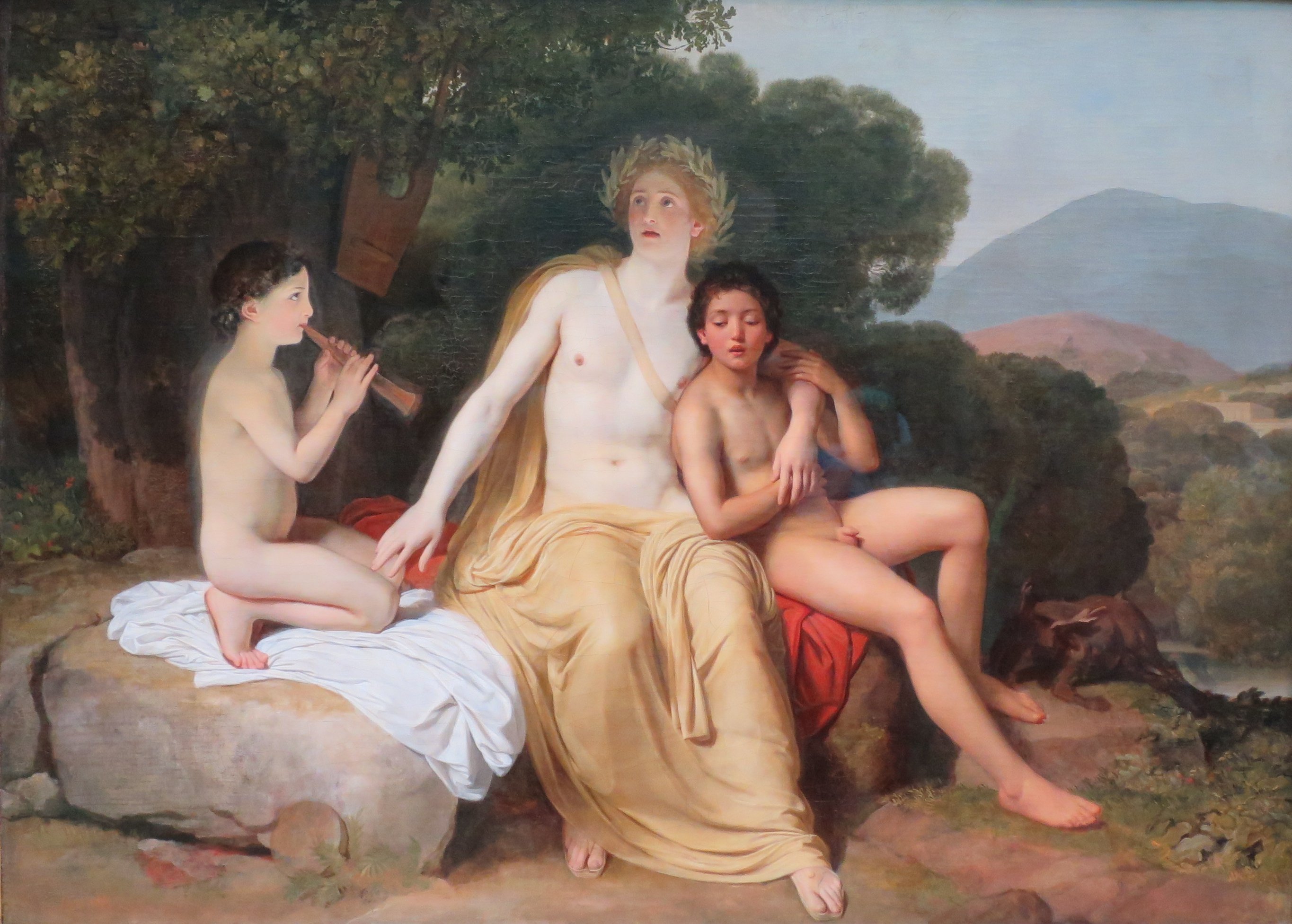„Apollo, Hyacinthus and Cyparissus Playing Music and Singing“, Alexander Ivanov, 1831-1834, Tretyakov gallery, Moskau „Apollo, Hyacinthus and Cyparissus Playing Music and Singing“, Alexander Ivanov, 1831-1834, Tretyakov gallery, Moskau