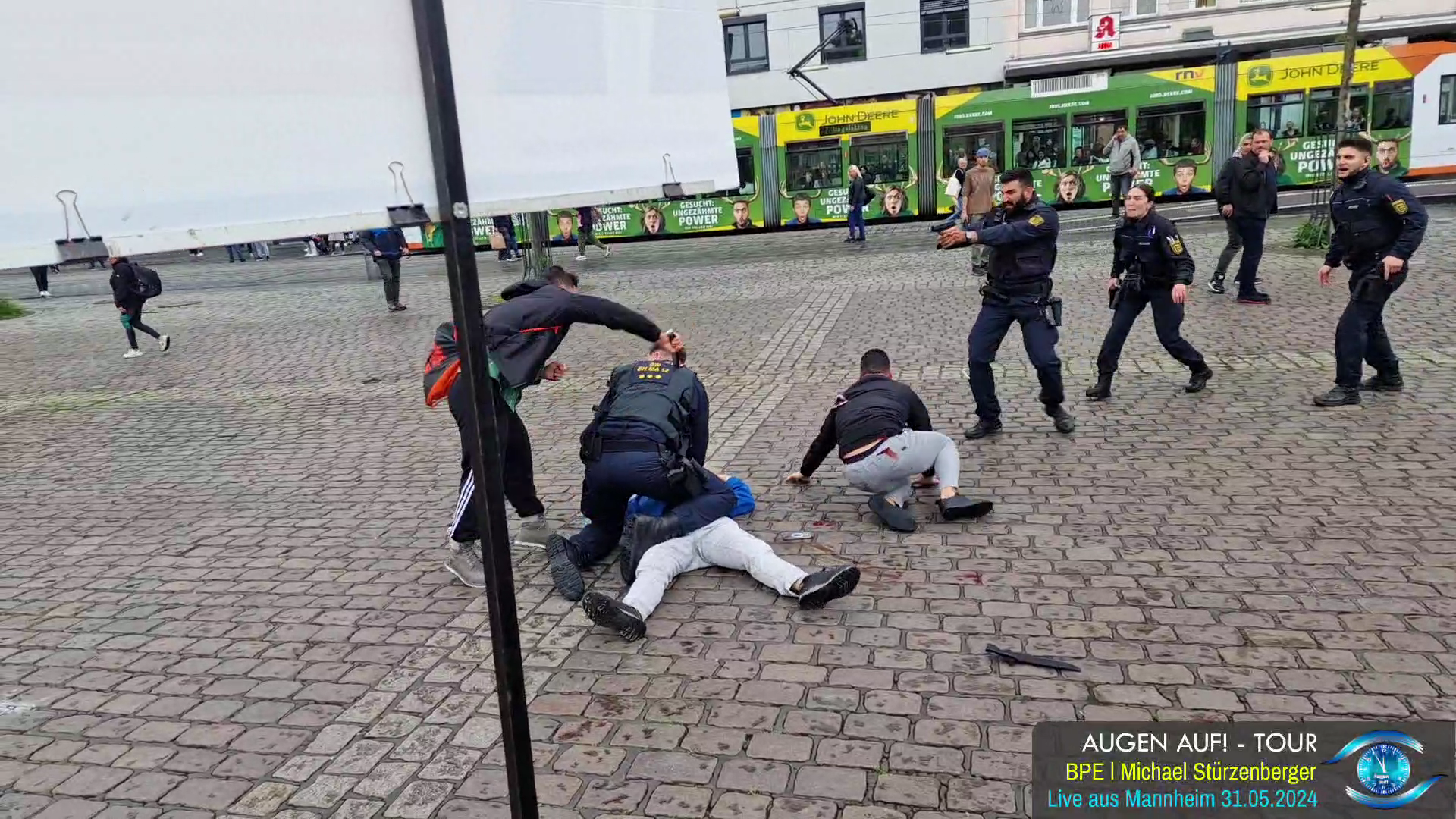 Messermann von Mannheim sticht bei Kundgebung von Islamkritiker Michael Stürzenberger auf Polizist ein