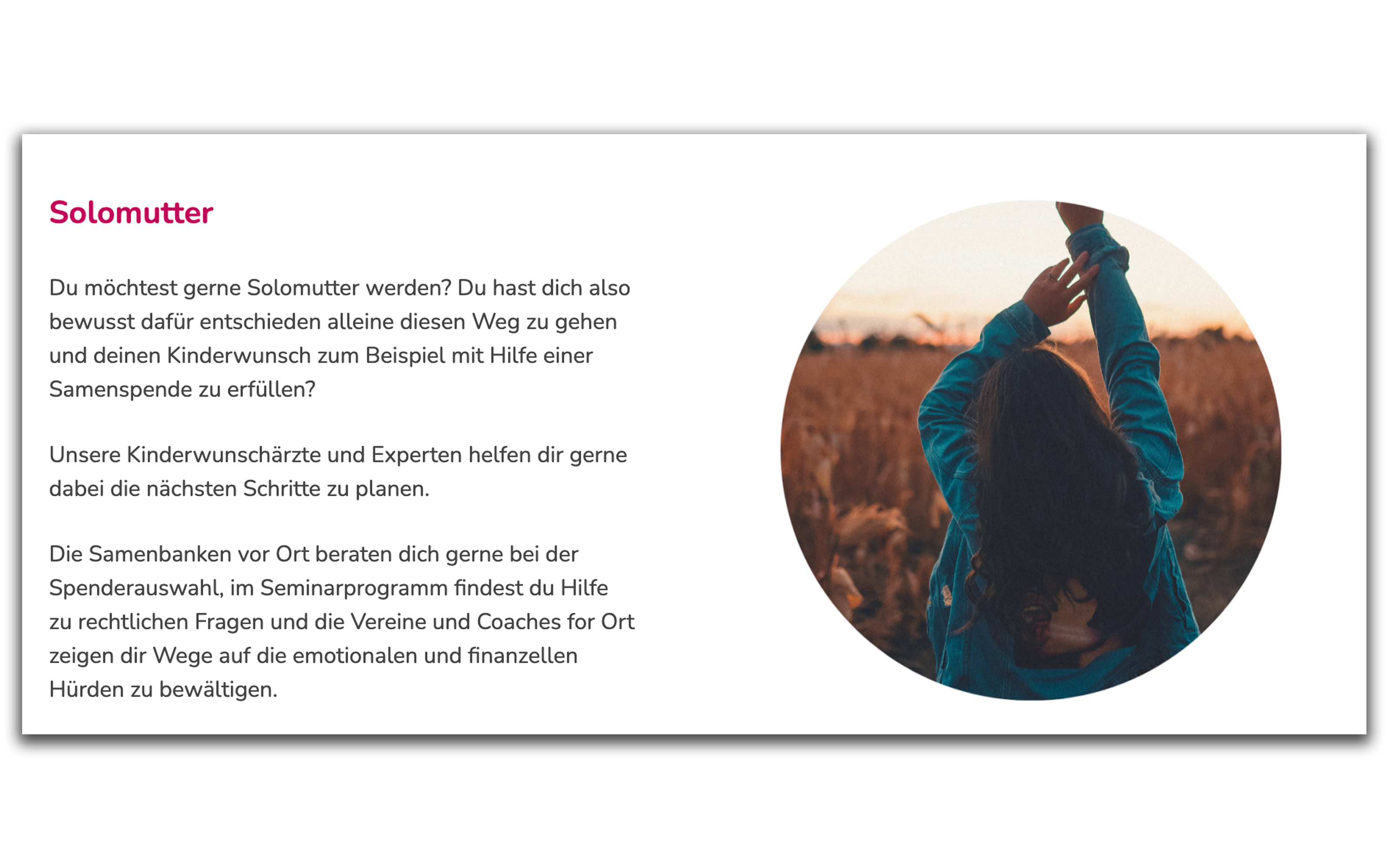 Werbung für Leihmutterschaft auf der Homepage der Messe „Wish for a Baby“