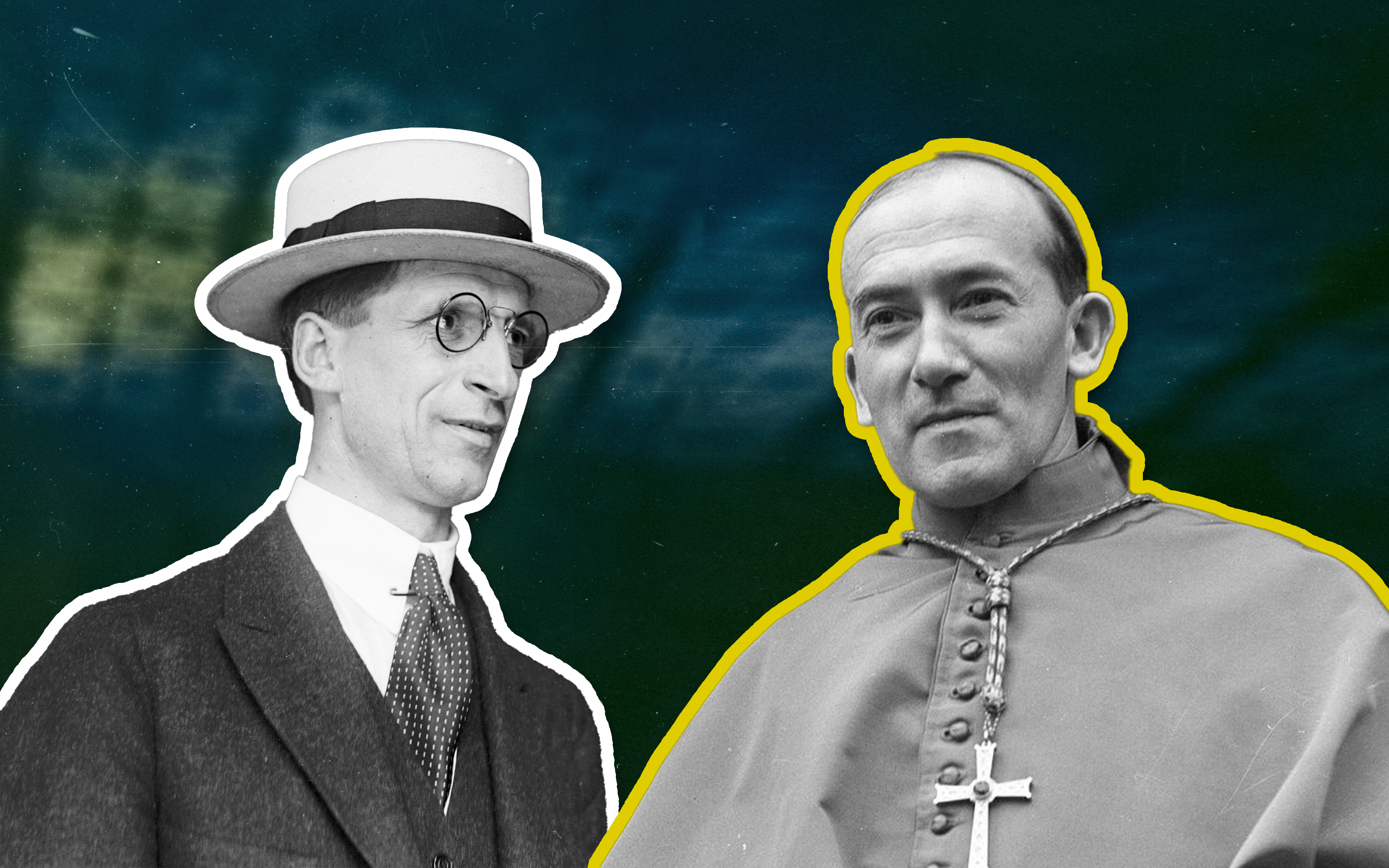 Éamon de Valera (li.) und Erzbischof John Charles McQuaid