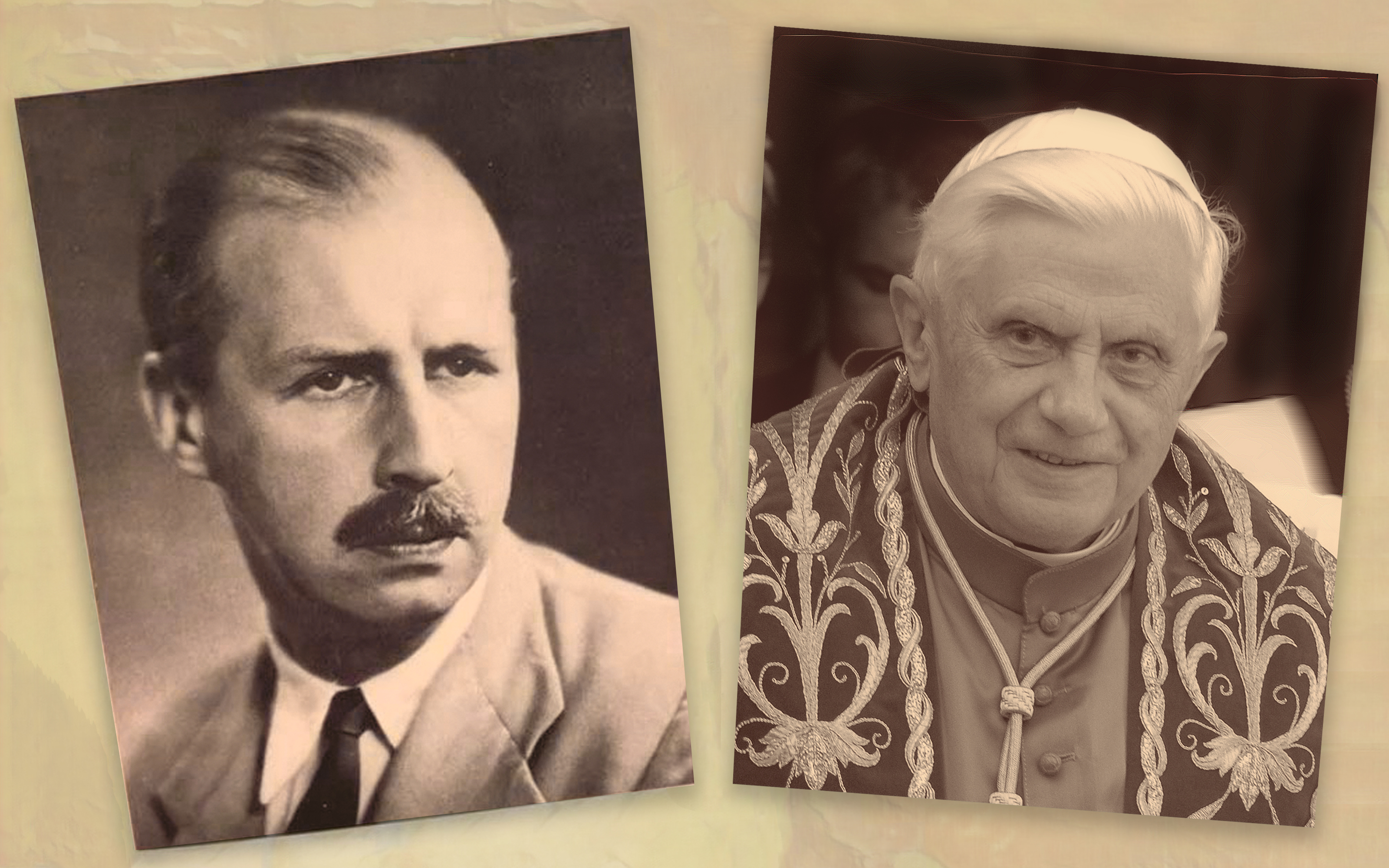 Erik von Kuehnelt-Leddihn (l.) und Papst Benedikt XVI.