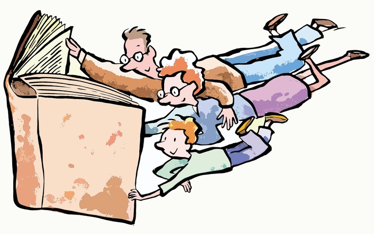 Familie, lesen, Buch