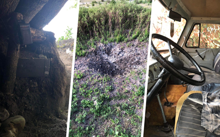 Unterstand im Donbass bei Lyman, Oblast Donezk