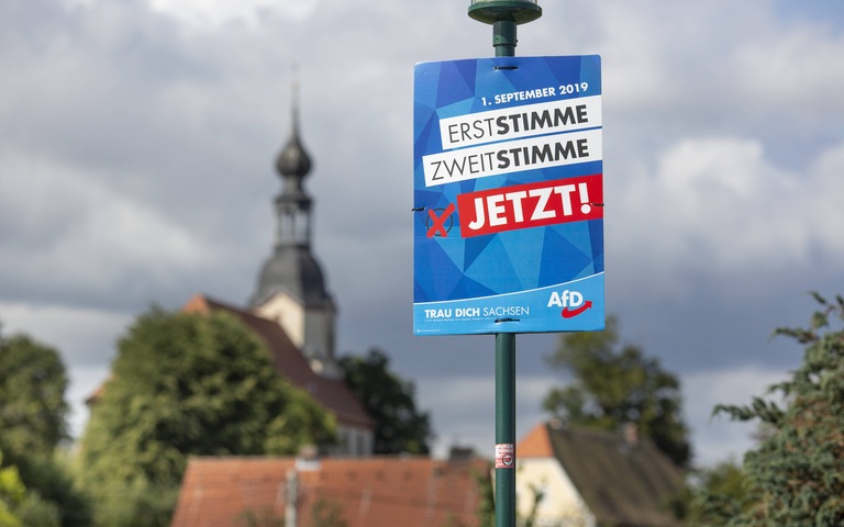 Wahlplakat der AfD zur Landtagswahl in Sachsen, August 2019