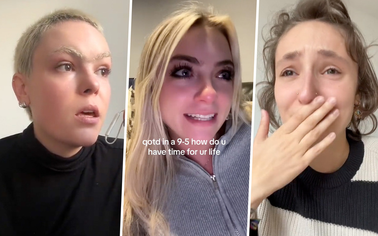 Junge Frauen klagen über das Arbeitsleben: Brielle Asero (m.) und Dana Rosa (r.)