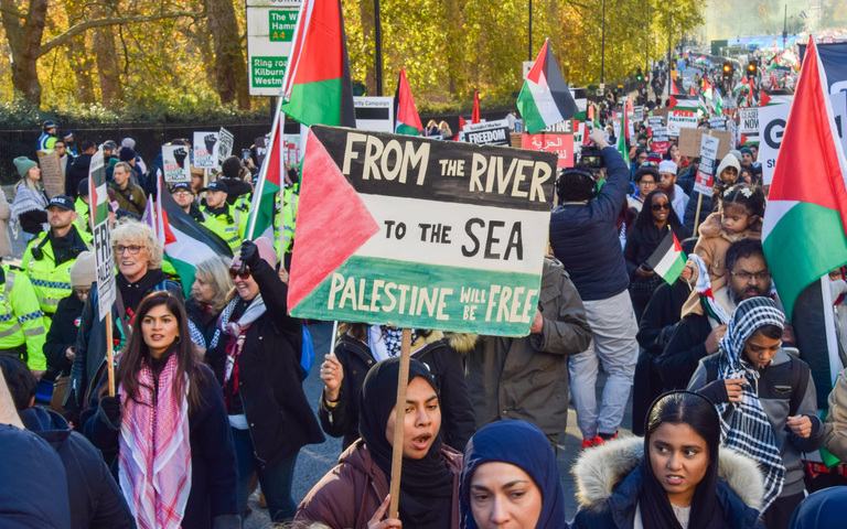 Pro-Palästina-Demo in London: Im Zusammenhang mit dem Nahost-Konflikt nimmt der Antisemitismus in Europa wieder zu