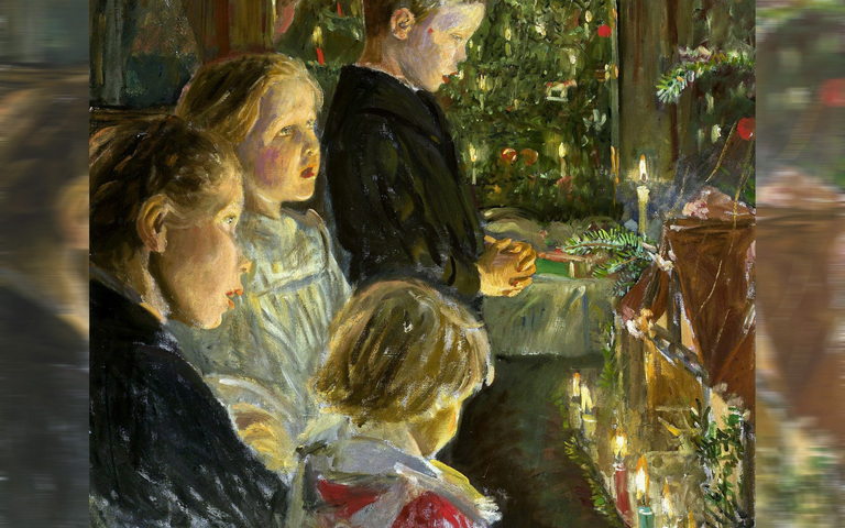 „Kinder am Weihnachtsbaum“ von Leopold von Kalckreuth (1855-1928)