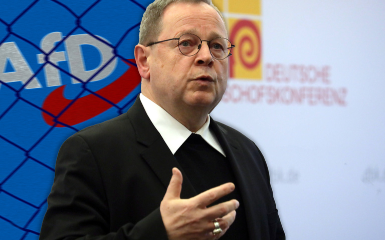 Der Vorsitzende der Deutschen Bischofskonferenz, Bischof Georg Bätzing, bei der Vollversammlung in Augsburg