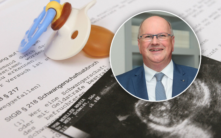 Ultraschallbild, Nuckel und der Paragraf 218 des Strafgesetzbuchs, Professor Christian Hillgruber (kl. Bild):