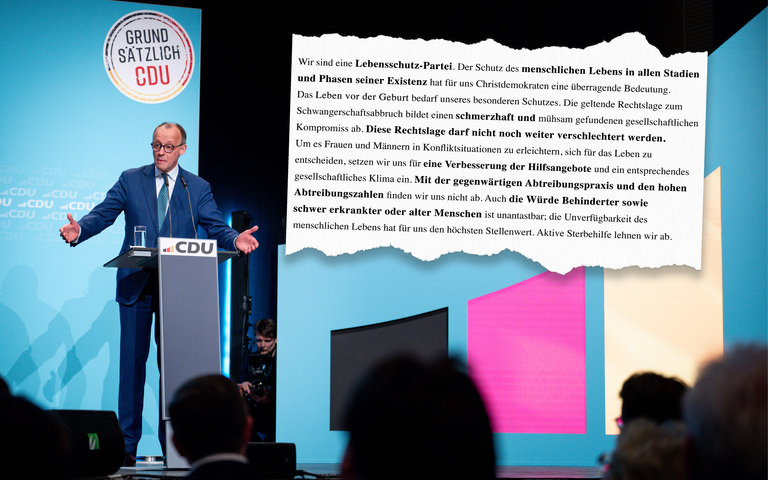 CDU-Parteichef Friedrich Merz bei der Grundsatzprogrammkonferenz in Köln