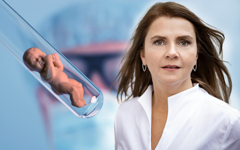 Baby in Reagenzglas und Birgit Kelle