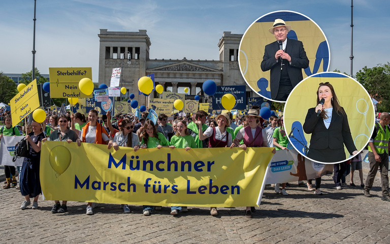 Münchner Marsch fürs Leben 2024 mit Birgit Kelle und Bischof Rudolf Voderholzer