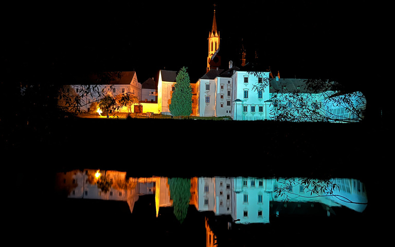 Zisterzienserabtei Hohenfurth (Vyšší Brod) bei Nacht