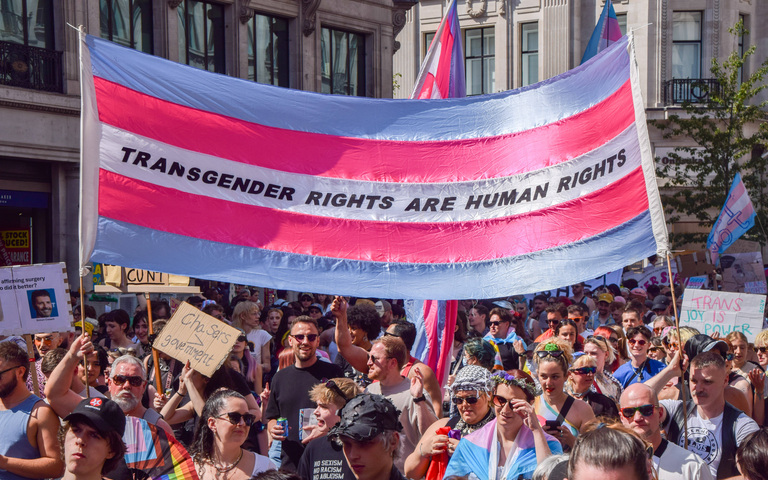 Demonstration für Transgender-Rechte in London Ende Juli 2024