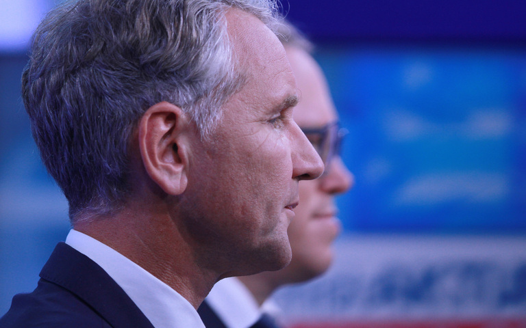 Björn Höcke (AfD), im Hintergrund Mario Voigt (CDU)