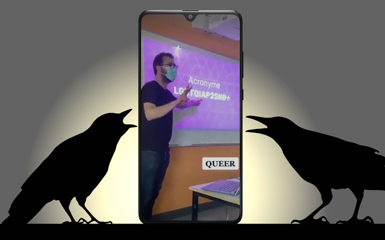 Symbolbild: Zwei Krähen streiten sich um ein kontroverses Video