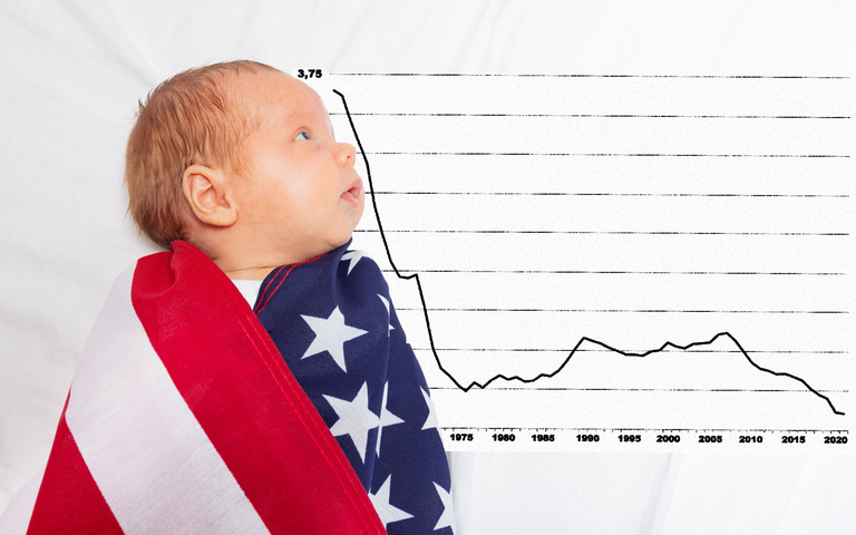 US-amerikanisches Baby: In den Vereinigten Staaten kommen deutlich weniger Kinder zur Welt als noch vor wenigen Jahrzehnten