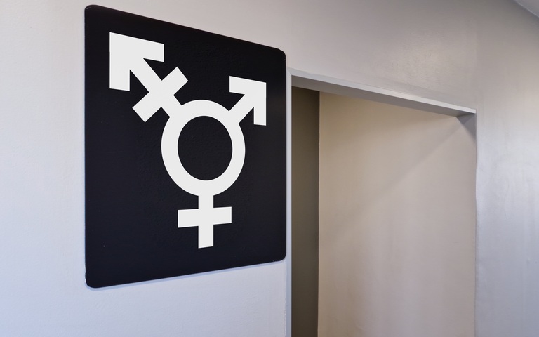 Schild für geschlechtslose Toiletten (Symbolbild)