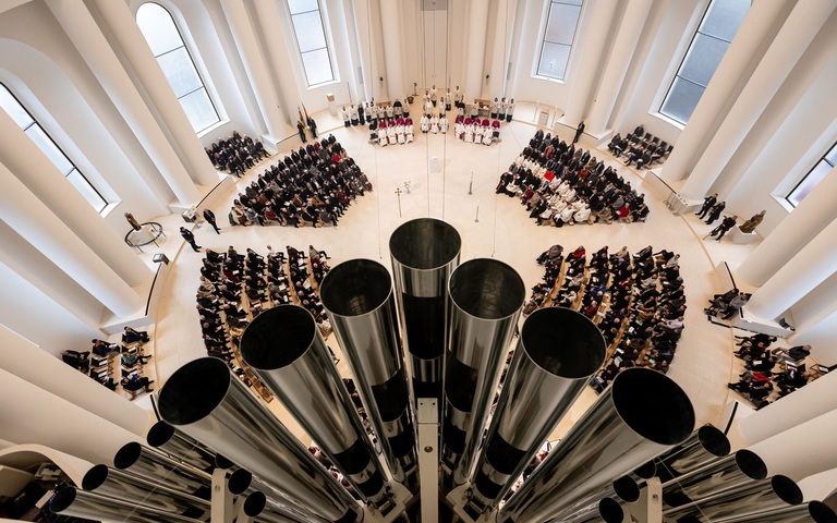 Blick über die Orgel in die neugestaltete St.-Hedwigs-Kathedrale, 24. November 2024