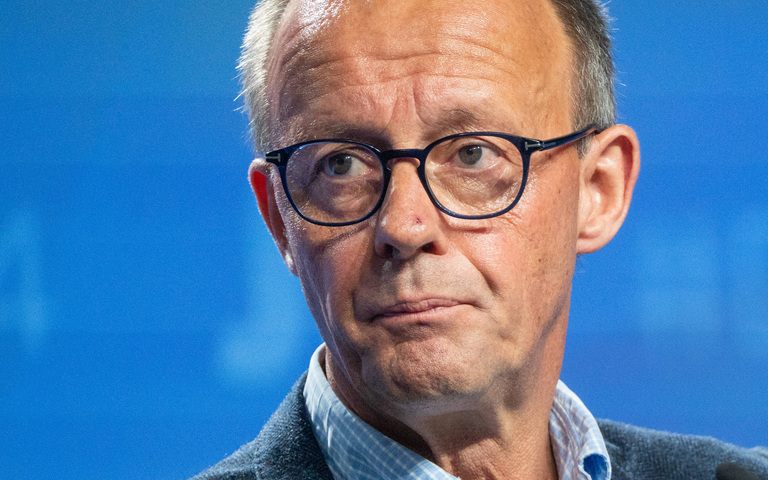 CDU-Bundesvorsitzender und Unionskanzlerkandidat Friedrich Merz auf dem Deutschlandtag der Jungen Union, Halle/Saale, 26. Oktober 2024