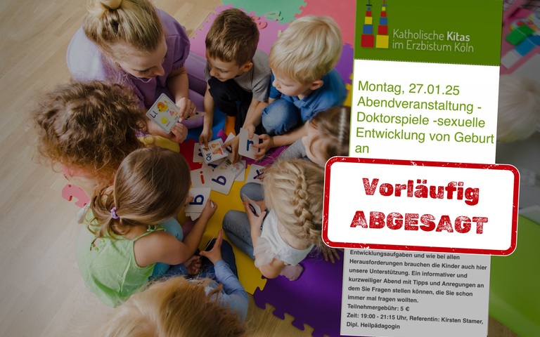 Katholische Kita im Erzbistum Köln wirbt für Veranstaltung über „Doktorspiele“ und „sexuelle Entwicklung von Geburt an“, 2025