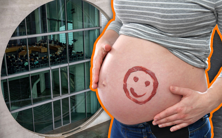 Marie-Elisabeth-Lüders-Haus / Smiley auf Babybauch