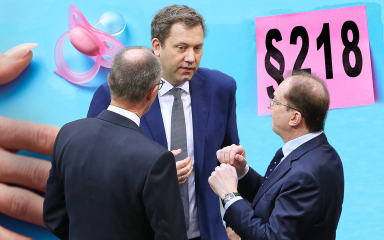 CDU-Chef Friedrich Merz, SPD-Chef Lars Klingbeil und CSU-Generalsekretär Alexander Dobrindt (v.l.n.r.)