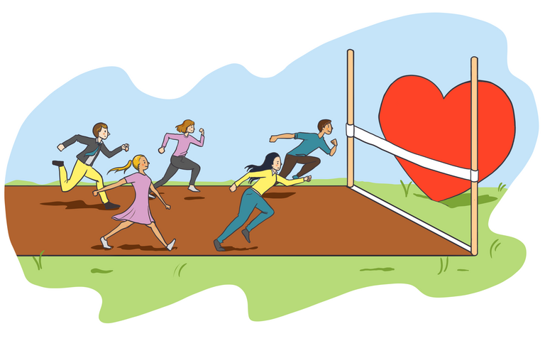 Wettkampf um die Liebe und Hingabe für andere