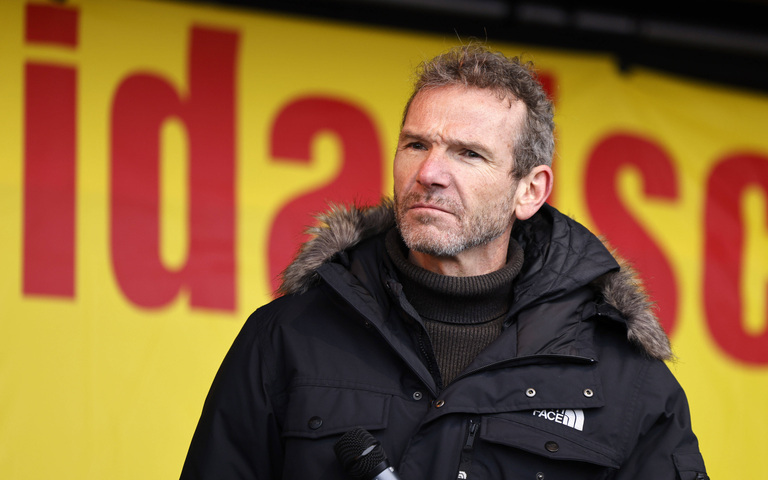 GKP-Vorsitzender Joachim Frank im Januar 2024 bei einer Demonstration des Bündnisses „Köln stellt sich quer gegen Rechts“