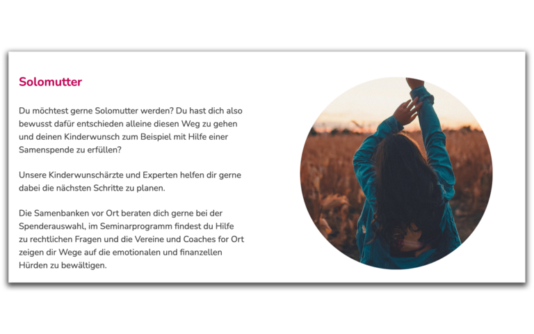 Werbung für Leihmutterschaft auf der Homepage der Messe „Wish for a Baby“