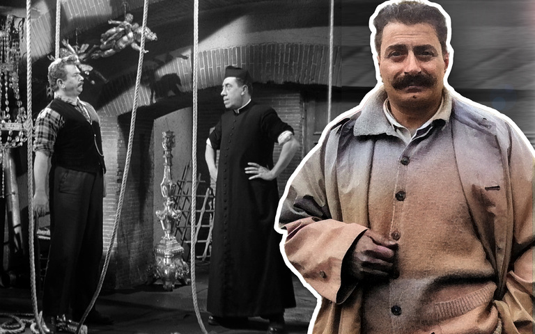 Giovannino Guareschi / Szene aus dem Film Don Camillo und Peppone von Julien Duvivier