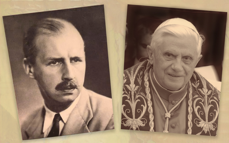 Erik von Kuehnelt-Leddihn (l.) und Papst Benedikt XVI.