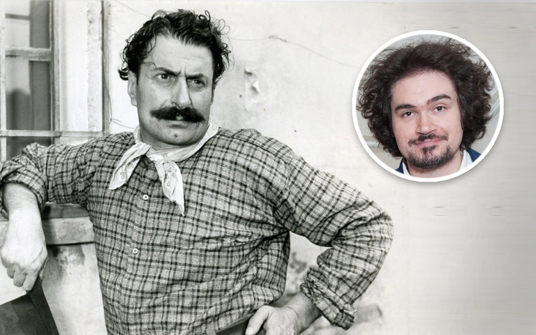 Schriftsteller Giovannino Guareschi und Biograf Marco F. Gallina