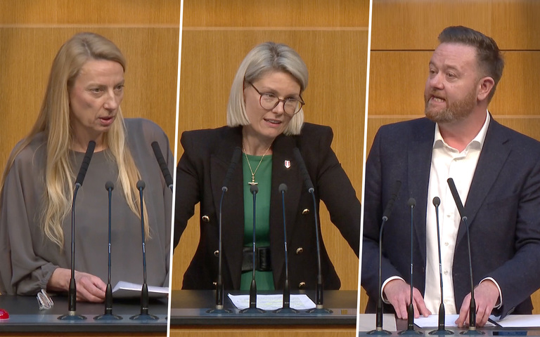 Juliane Bogner-Strauß (ÖVP), Ricarda Berger (FPÖ) und Mario Lindner (SPÖ)