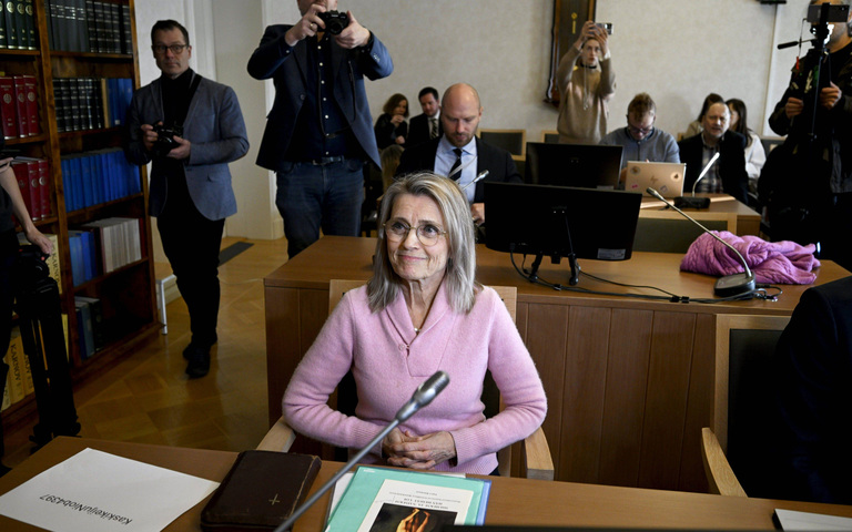 Finnische Ex-Innenministerin Päivi Räsänen bei Sitzung des Obersten Gerichtshofs von Finnland in Helsinki, 30. Oktober 2025