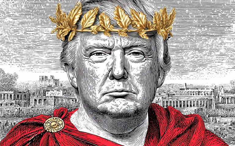 Präsident Donald Trump als Caesar