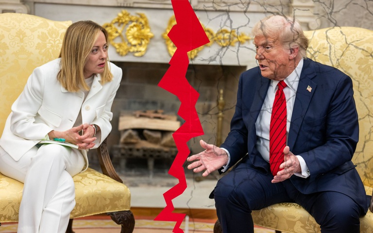 Ein Riss geht zwischen Meloni und Trump