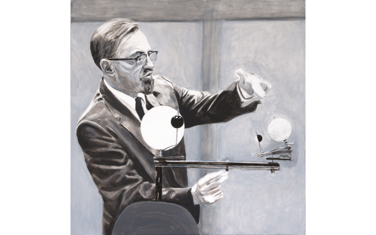Frank J. Schäpel Allen Hynek / 2020 / Öl/Lw. 80 x 80 cm