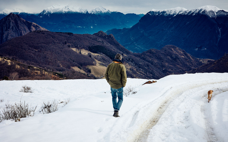 Oliver Stock wandert im Schnee