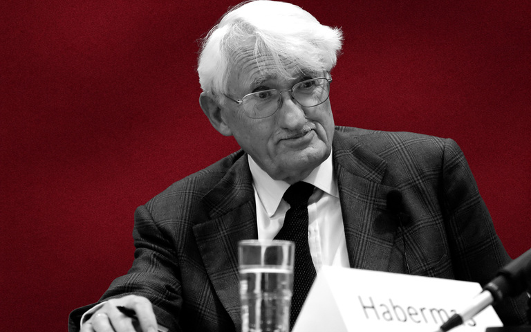 Jürgen Habermas bei einer Diskussion in der Hochschule für Philosophie München, ca. 2008