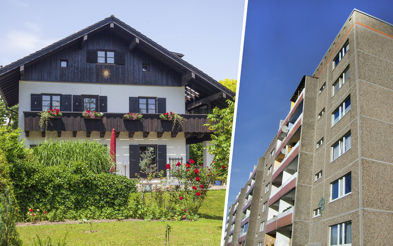 Modernes Mehrfamilienhaus in Rosenheim / Plattenbau in Neubrandenburg