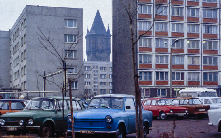 Merseburg, Sachsen-Anhalt, 1980, Blick auf die Ruine der St.-Sixti-Kirche